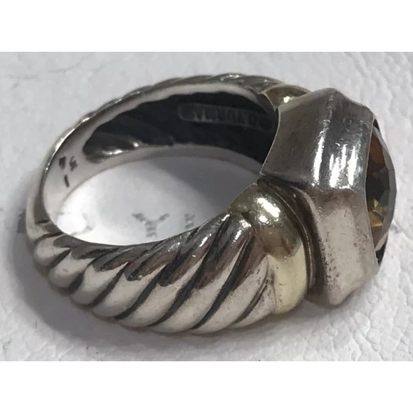 David Yurman 14k/Sterling Citrine Ring Size 5 1/4 - Picture 5 of 6